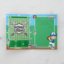 ブロンドボーイズ野球ワードサーチハッピーバースデー カード