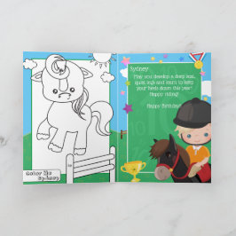 ブロンドボーイズ馬術カラーリングページ誕生日 カード