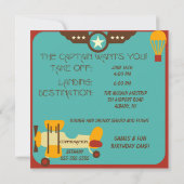 ブロンドボーイパイロット誕生日招待状 招待状 (裏面)