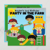 ブロンドボーイパーティーインザパーク招待状 招待状 (正面/裏面)