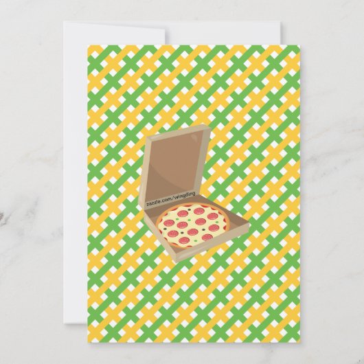 ブロンドボーイピザパーティー誕生日招待状 招待状 (裏面)