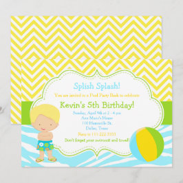 ブロンドボーイプールパーティーバッシュパーティー 招待状