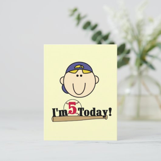 ブロンドボーイベースボールファイブ誕生日 ポストカード (スタンド正面)