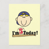 ブロンドボーイベースボールファイブ誕生日 ポストカード (正面)