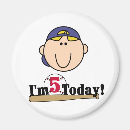 ブロンドボーイベースボールファイブ誕生日 マグネット (正面)