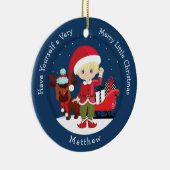 ブロンドボーイ小妖精や小人 セラミックオーナメント (右)