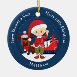 ブロンドボーイ小妖精や小人 セラミックオーナメント