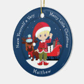 ブロンドボーイ小妖精や小人 セラミックオーナメント (左)