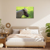 ブロンドマネ付き茶色のミニチュアホース キャンバスプリント