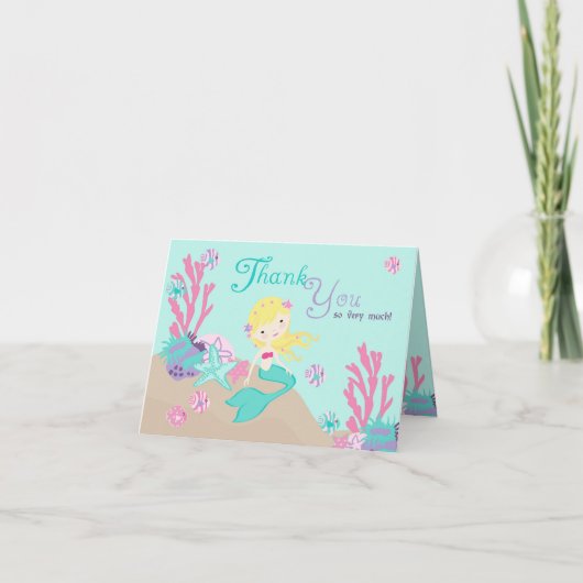 ブロンドマーメイドサンキューカード サンキューカード (正面)