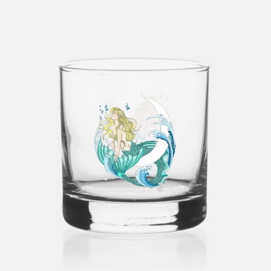 ブロンドマーメイドムーンファンタジーアールデコ ウイスキーグラス (裏面)