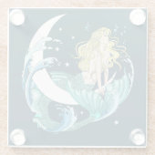 ブロンドマーメイドムーンファンタジーアールデコ ガラスコースター (裏面)