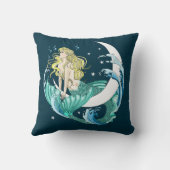 ブロンドマーメイドムーンファンタジーアールデコ クッション (裏面)