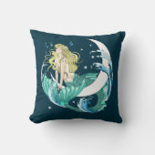 ブロンドマーメイドムーンファンタジーアールデコ クッション (正面)