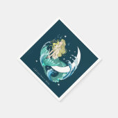 ブロンドマーメイドムーンファンタジーアールデコ スタンダードカクテルナプキン (角)