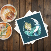 ブロンドマーメイドムーンファンタジーアールデコ スタンダードカクテルナプキン