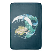 ブロンドマーメイドムーンファンタジーアールデコ バスマット (正面縦)