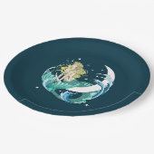 ブロンドマーメイドムーンファンタジーアールデコ ペーパープレート (アングル)