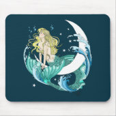 ブロンドマーメイドムーンファンタジーアールデコ マウスパッド (正面)