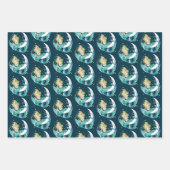 ブロンドマーメイドムーンファンタジーアールデコ ラッピングペーパーシート (正面)