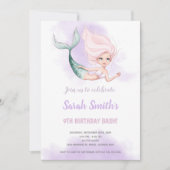 ブロンドマーメイド誕生日招待状 招待状 (正面)