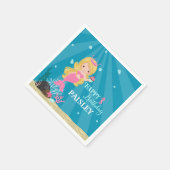 ブロンドマーメイド誕生日 スタンダードカクテルナプキン (角)