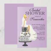 ブロンドモダンブライドBridalシャワー招待 招待状 (正面/裏面)