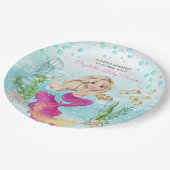 ブロンドリトルマーメイドベビーシャワー紙プレート ペーパープレート (アングル)