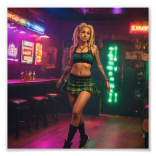 ブロンドレドレッドパンクガールズパレーディングインダイブバー フォトプリント
