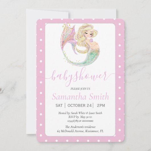 ブロンド人魚パーティー赤ちゃんシャワー。海の下。 (正面)