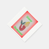 ブロンド人魚メリークリスマス紙ナプキン スタンダードカクテルナプキン (角)