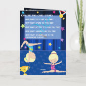 ブロンド女体操シークレットメッセージ誕生日 カード (裏面)