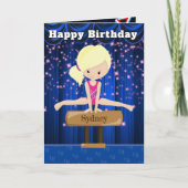 ブロンド女体操シークレットメッセージ誕生日 カード (正面)