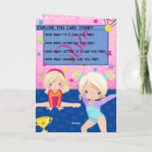 ブロンド女体操ワード検索ハッピーバースデー カード (裏面)