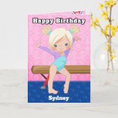 ブロンド女体操ワード検索ハッピーバースデー カード (黄色い花)