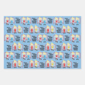 ブロンド女子サッカーパーソナライズされた ラッピングペーパーシート (正面3)