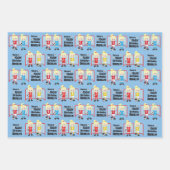 ブロンド女子サッカーパーソナライズされた ラッピングペーパーシート (正面)