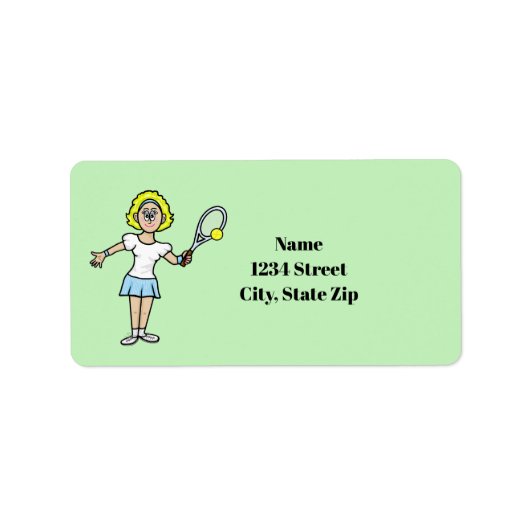 ブロンド女子テニス選手の住所 シール (正面)