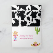 ブロンド女性のカーボーイウェスタンバースデーパーティー カード (内部)