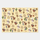 ブロンド女性のカーボーイパーソナライズされたラッピング紙シート ラッピングペーパーシート (正面3)