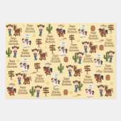 ブロンド女性のカーボーイパーソナライズされたラッピング紙シート ラッピングペーパーシート (正面2)