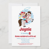 ブロンド女性のカーボーイホースロデオバースデーパーティー 招待状 (正面)