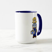 ブロンド女性のEMS労働者パーソナライズされた名Mug マグカップ (正面右)