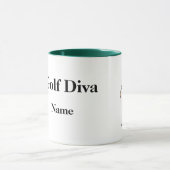 ブロンド女性ゴルファーのマグカップ マグカップ (中央)