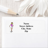 ブロンド女性ゴルファー差出人住所ラベル ラベル (インサイチュ)