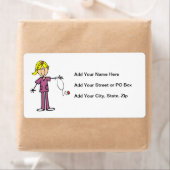 ブロンド女性スティックフィギュアナース ラベル (インサイチュ)