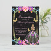 ブロンド女性メキシコフローラドレスキンセアニラ 招待状 (スタンド正面)