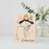 ブロンド女性、グラシアス、変更文字はがき ポストカード (スタンド正面)