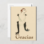 ブロンド女性、グラシアス、変更文字はがき ポストカード (正面/裏面)