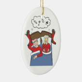 ブロンド妊娠のクリスマスのオーナメントの静かな夜 セラミックオーナメント (右)